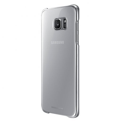 Samsung Funda Clear Cover Transparente y Plata para Samsung Galaxy S7 Edge