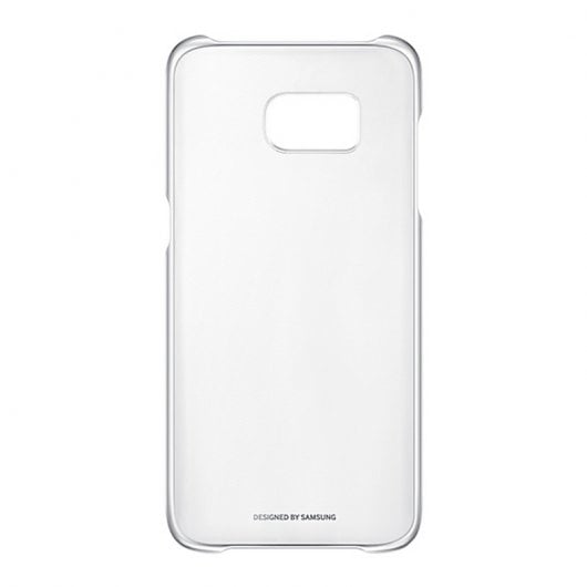 Samsung Funda Clear Cover Transparente y Plata para Samsung Galaxy S7 Edge