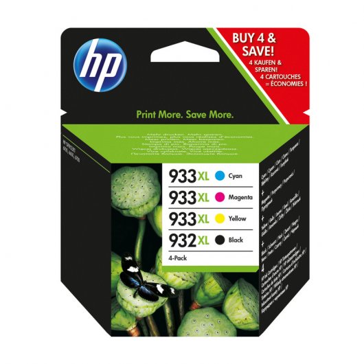 HP 933XL/932XL Pack 4 Tinteiros 1 X Preto + 1 X Azul/Magenta/Amarelo