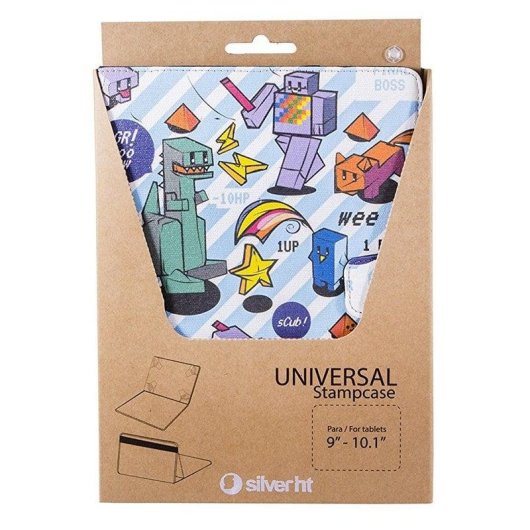 SilverHT Funda Universal Estampada Pixel Gamer para Tablet 9"-11"