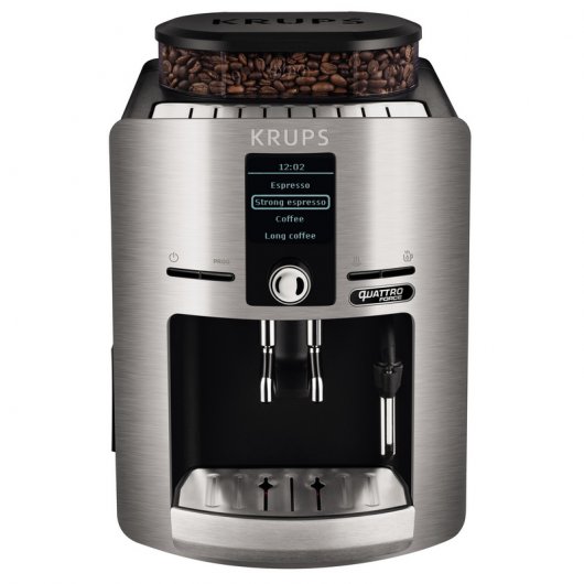 Krups EA82FB Cafetera Espresso Automática Quattro Force Plata