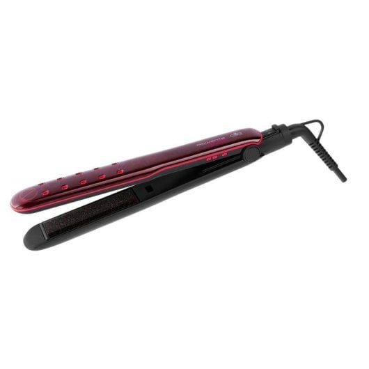 Piastra per Capelli Cheratina Tormalina Rowenta Express Liss SF4012F0 230ºC 5 Impostazioni Spegnimento automatico Secco e umido Display Nero Rosa