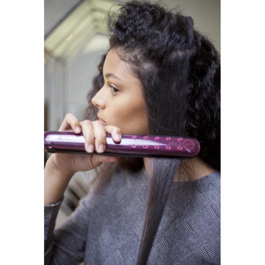 Piastra per Capelli Cheratina Tormalina Rowenta Express Liss SF4012F0 230ºC 5 Impostazioni Spegnimento automatico Secco e umido Display Nero Rosa