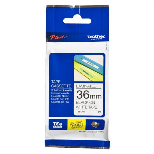 Brother TZ-E261 Fita Preta Sobre Branco