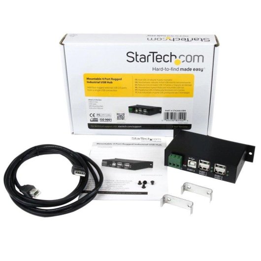 Hub USB Startech ST4200USBM 4 portas USB 2.0 industrial metálico