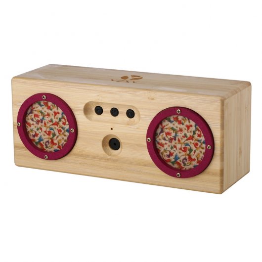 YZSY Tambor Altavoz Bluetooth Natural Bamboo Spring