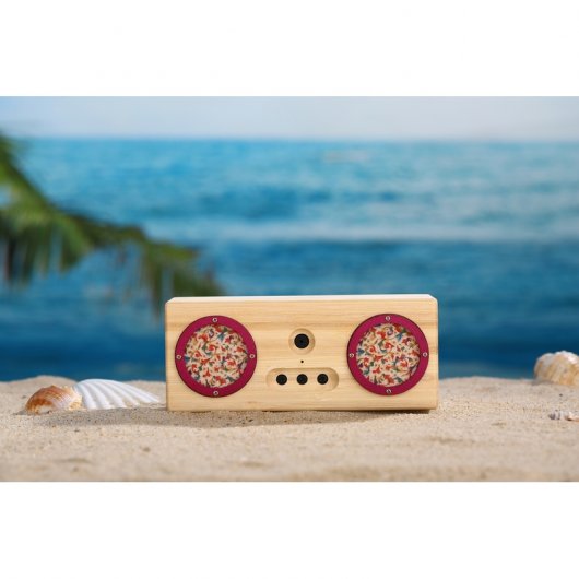 YZSY Tambor Altavoz Bluetooth Natural Bamboo Spring