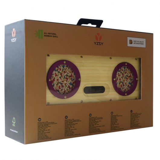 YZSY Tambor Altavoz Bluetooth Natural Bamboo Spring