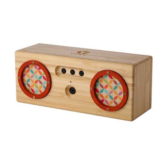 YZSY Tambor Altavoz Bluetooth Natural Bamboo Vesino