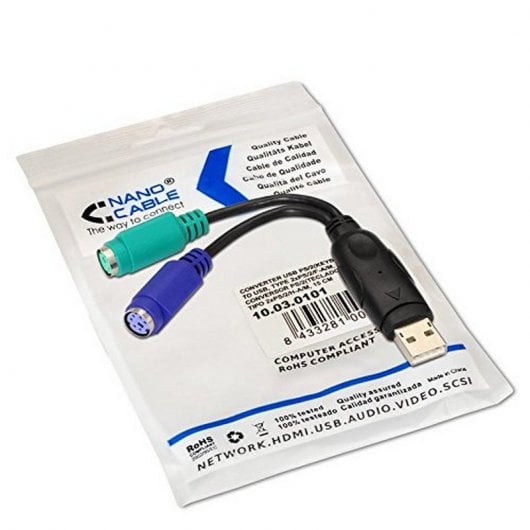 Nanocable Conversor PS/2 a USB Hembra/Macho