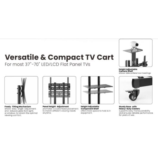 Equip Soporte de Suelo con Ruedas para Pantalla De 37"-70" Vesa 600x400 Max 50Kg