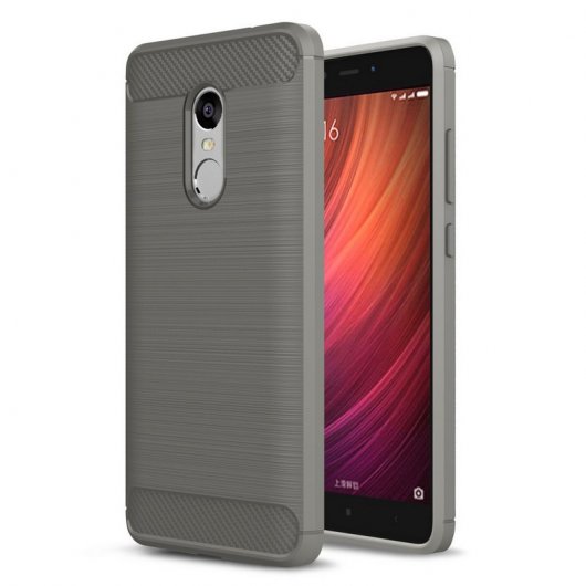 German Tech Funda Gel Elite Carbón Gris para Xiaomi Redmi Note 4
