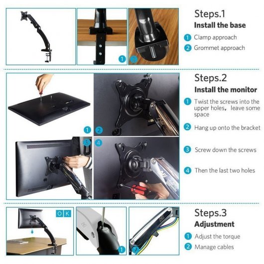 North Bayou F100 Soporte de Monitor 17"-27" Vesa 100x100 Max 6.5Kg