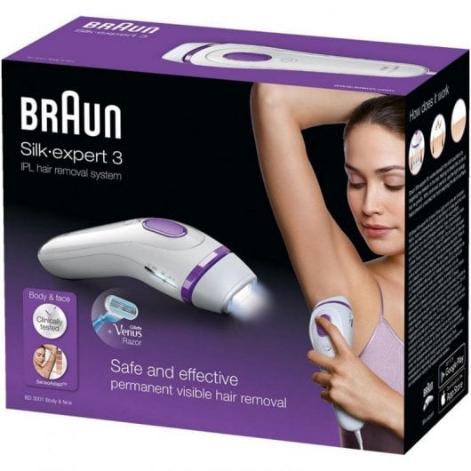 Braun Silk Expert 3 BD3001 Depiladora de Luz Pulsada Intensa Gillette Venus Razor PcComponentes.pt