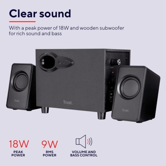 Trust Avora 2.1 Altavoces 9W