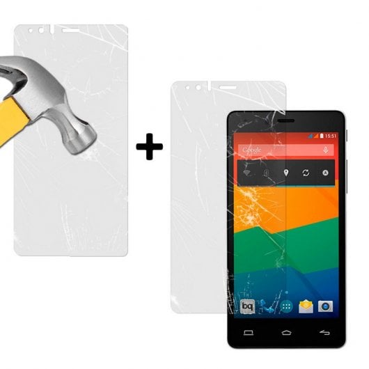 BeCool 2x Protector Cristal Templado para Bq Aquaris E5 4G/E5S