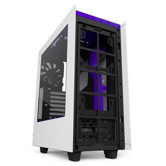 NZXT S340 USB 3.0 Con Ventana Blanca y Morada