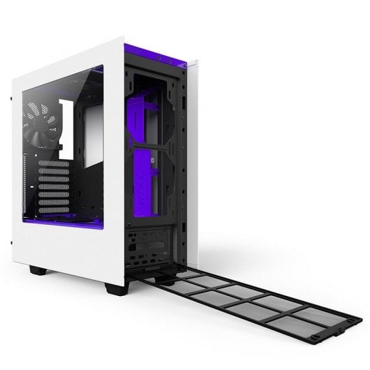NZXT S340 USB 3.0 Con Ventana Blanca y Morada
