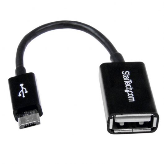 Startech Adaptador Micro USB Macho a USB Hembra OTG 12cm Negro
