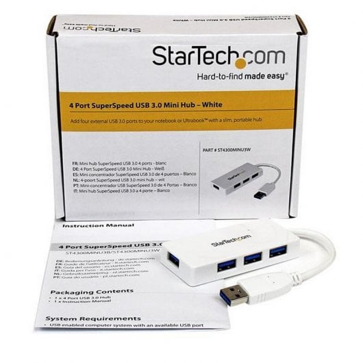 Startech Hub USB 3.0 4 Puertos Blanco