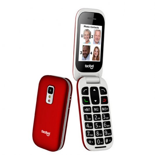 Facitel FS13 Teléfono Libre Rojo para Personas Mayores