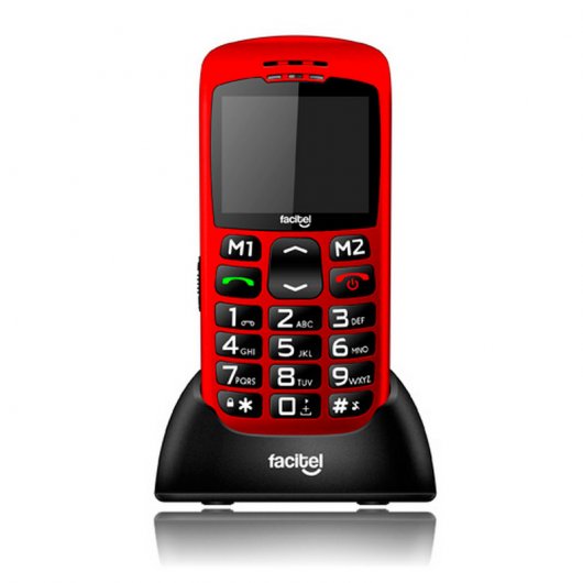 Facitel FS07 Teléfono Libre Rojo para Personas Mayores