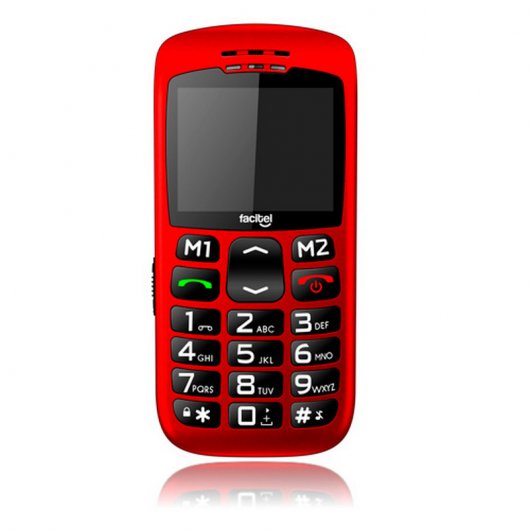 Facitel FS07 Teléfono Libre Rojo para Personas Mayores
