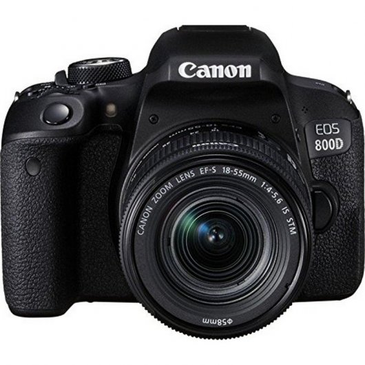Canon 800D 24MP WiFi/Bluetooth + Objetivo EF-S 18-55mm F4-5,6 IS STM Negra
