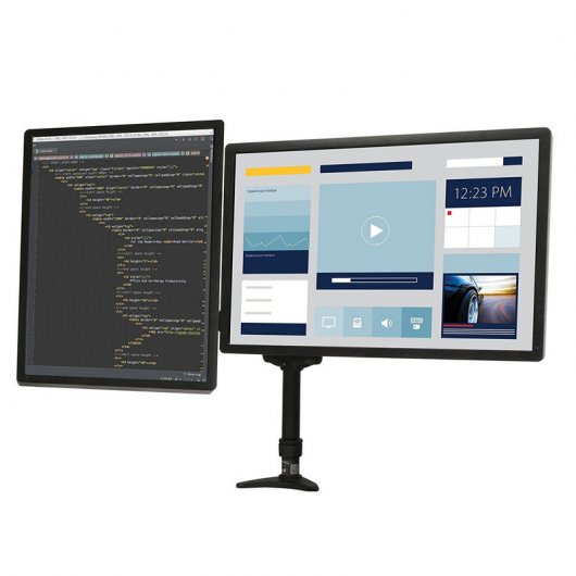 StarTech.com ARMDUAL Flachbildschirm-Tischhalterung 61 cm (24") Tisch/Bank Schwarz