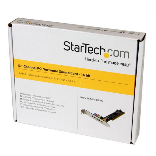 Startech Tarjeta de Sonido PCI con Sonido Envolvente Surround de 5.1 Canales