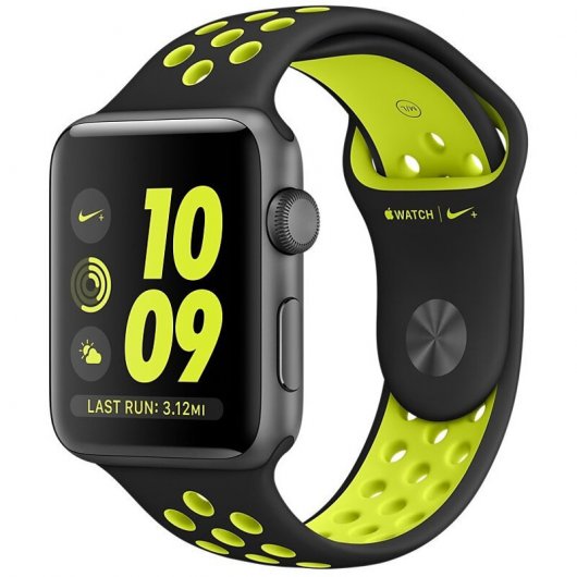 Apple Watch Series 2 Nike+ 38mm Gris/Correa Nike Sport Negra/Verde