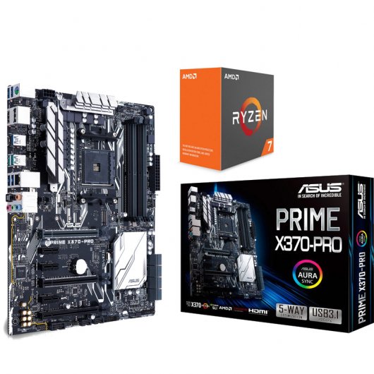 Asus PRIME X370-PRO + AMD RYZEN 7 1800X 4.0GHz Sin disipador