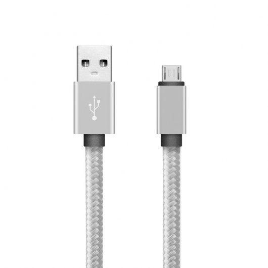 Unotec Cable MicroUSB a USB Nylon 30 cm Gris