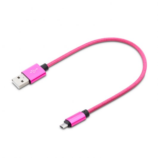 Unotec Cable MicroUSB a USB Nylon 30 cm Rosa