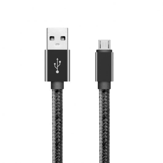 Unotec Cable MicroUSB a USB Nylon 30 cm Negro