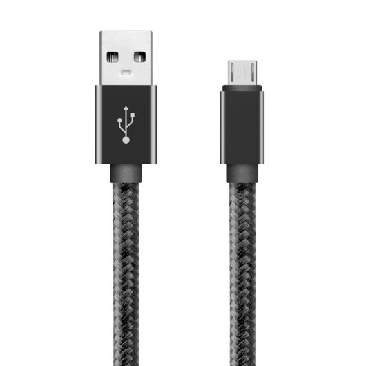 Unotec Cable MicroUSB a USB Nylon 1m Negro