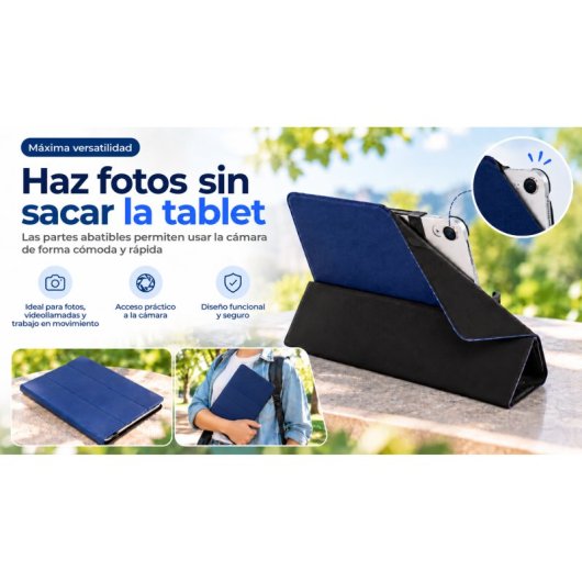 SilverHT Funda Universal Camera Pro para Tablet 9"-11" Azul Oscuro