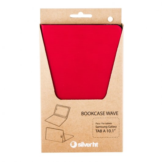SilverHT Funda Bookcase Wave Roja para Samsung Tab A 10.1" 2016