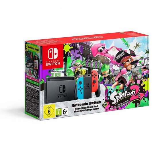 Nintendo Switch Azul Neón/Rojo Neón + Splatoon 2 (Descarga Digital)
