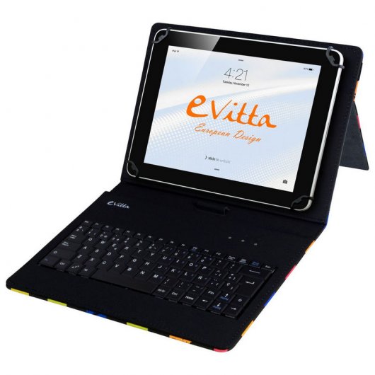Evitta KeyTab Funda con Teclado Squares para Tablets de 9.7" a 10.1"