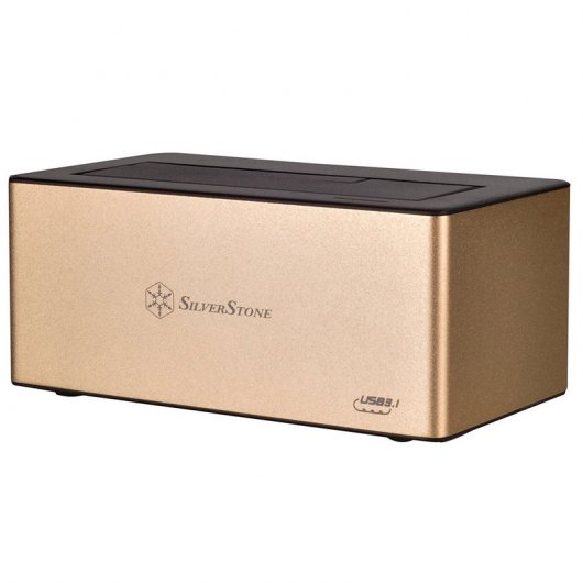 Docking Station Silverstone TS11-C USB 3.1 Tipo C para HDD/SSD 3.5"/2.5" Dourada