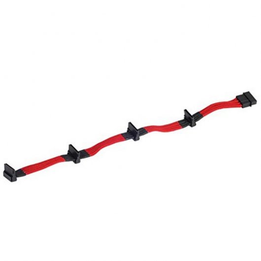 Silverstone Cable Molex 4 Pines a 4x SATA 30cm Rojo