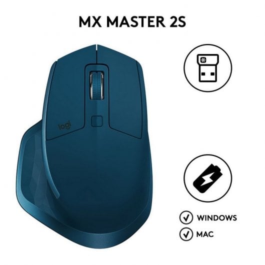 Logitech MX Master 2S Ratón Inalámbrico Azul 1000DPI