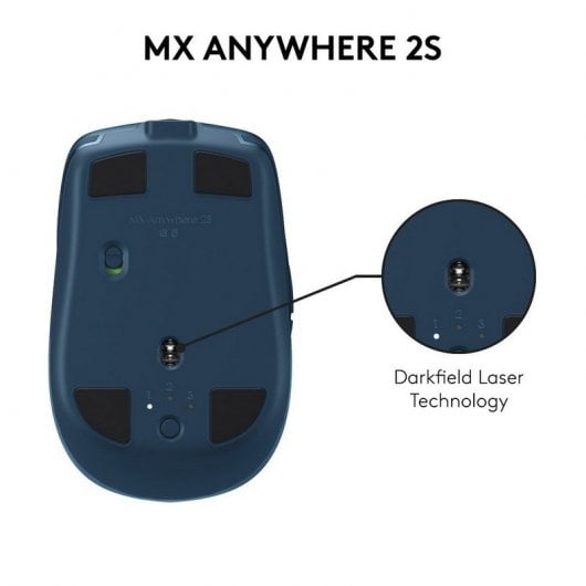 Logitech MX Anywhere 2S Ratón Inalámbrico Azul 4000DPI