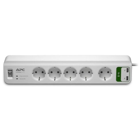APC Essential SurgeArrest Protección contra Sobretensiones 5 Tomas 230V 2 Puertos USB Blanco