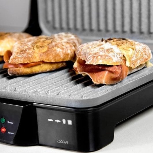 Gril de contact Cecotec RocknGrill 2000W Pierre RockStone 180° Inoxydable