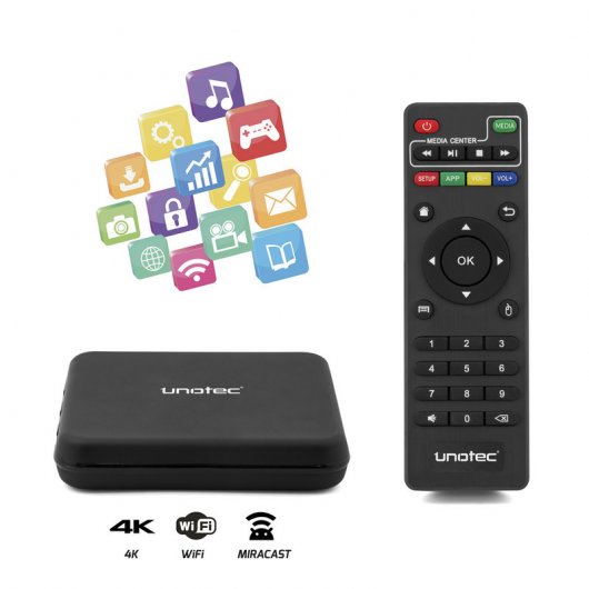 Unotec Android TV Tivibox 4 QuadCore 2GB/8GB/4K/WiFi/Bluetooth
