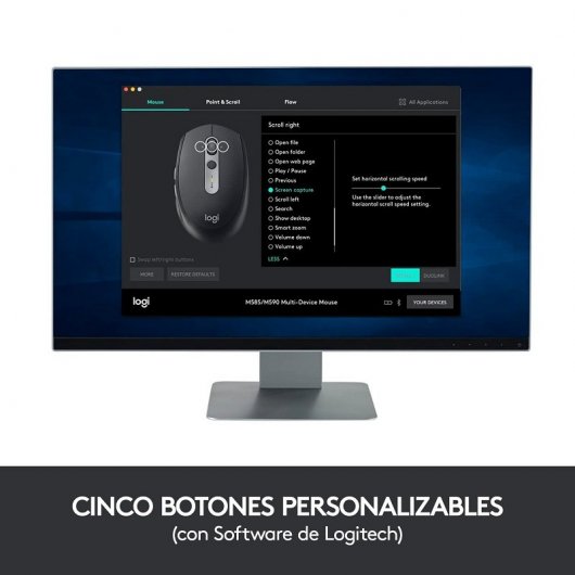 Mouse wireless multidispositivo silenzioso Logitech M590 1000 DPI Nero