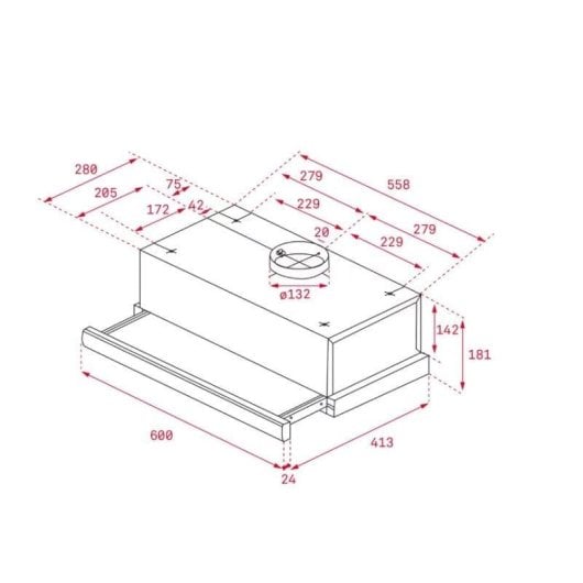 Campana extractora Teka TL 6310 Recirculação/Canalização 60cm inox 2 velocidades