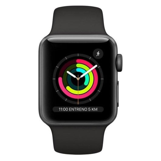 Apple Watch Series 3 GPS 42mm OLED Gris Aluminium Noir M Étanche 50m Pulsomètre